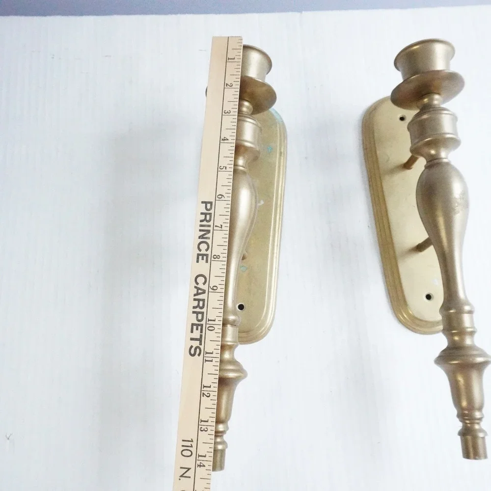 Vintage Brass Wall Sconce Candle Holders Pair Ornate‎ Traditional